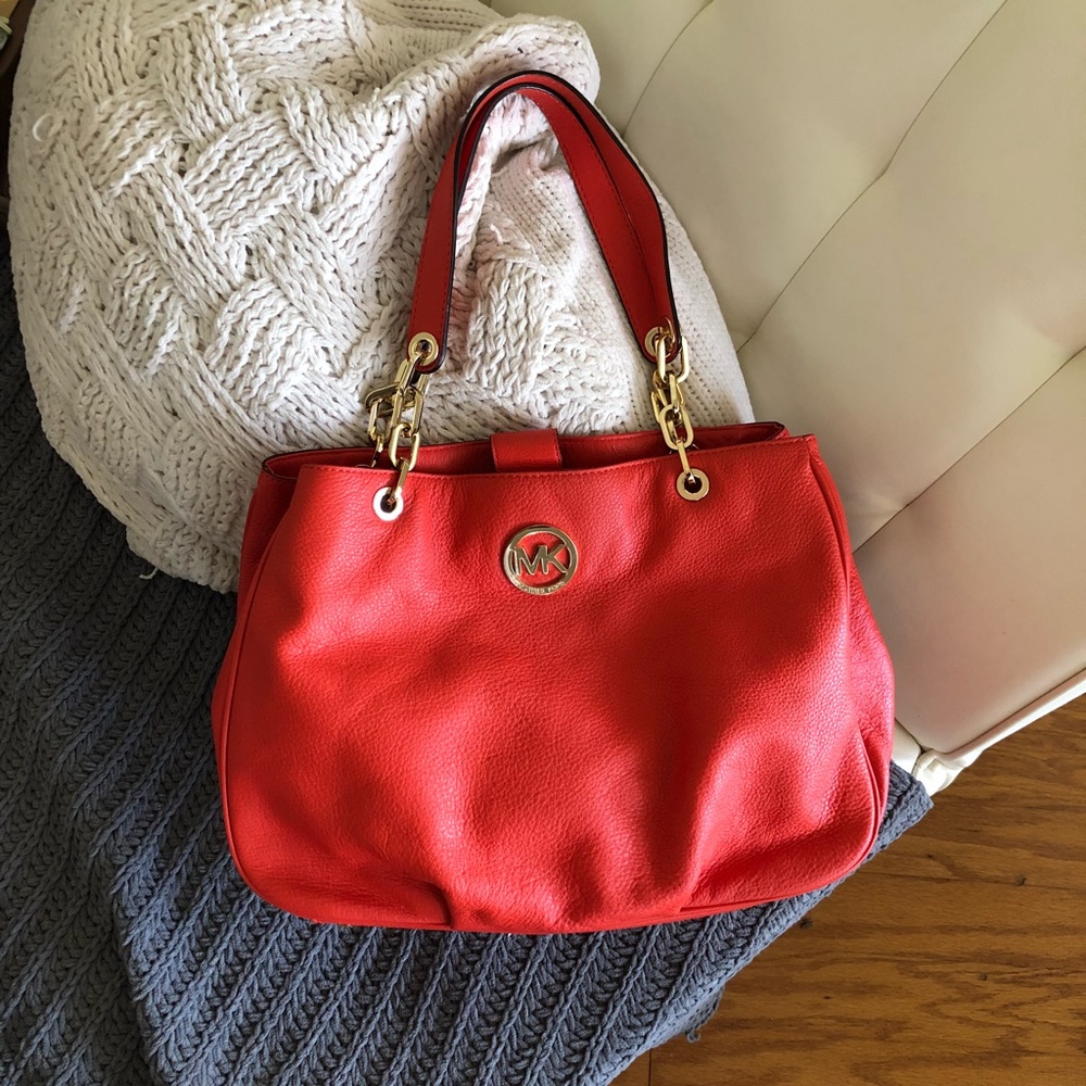 Michael Kors Fulton Chain mandarin leather tote